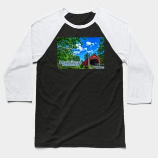 Sawyers Crossing Covered Bridge Baseball T-Shirt